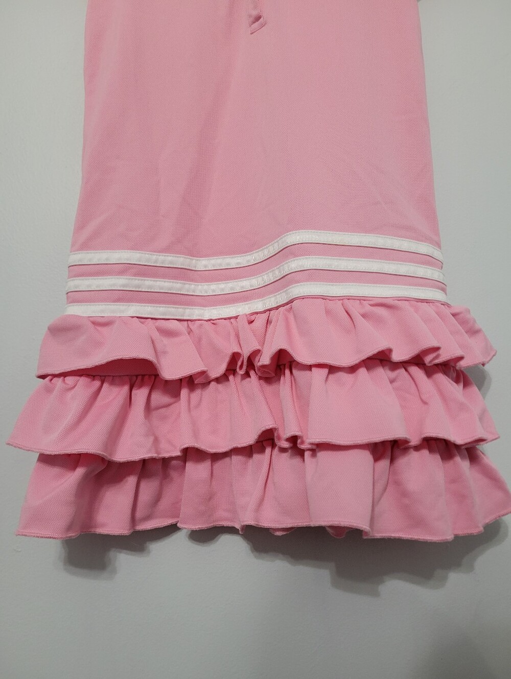 Adidas Girl's Pink Athletic Dress Ruffle Hem Size 6 Tennis Golf Pickleball Polo - Picture 5 of 8